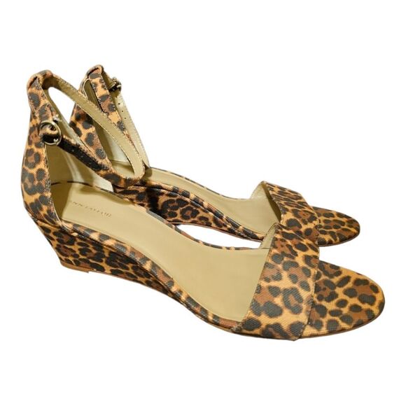SOLD!! ANN TAYLOR Leopard Fabric Wedges - Size 11 - Picture 1 of 6